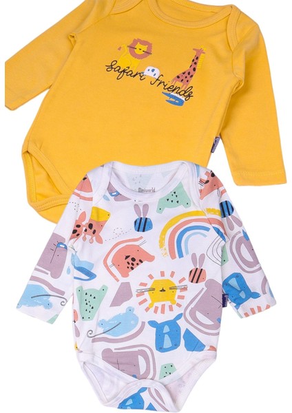 %100 Pamuk Kedi ve Hayvan Desenli 2'li Zıbın Takımı fırsatları