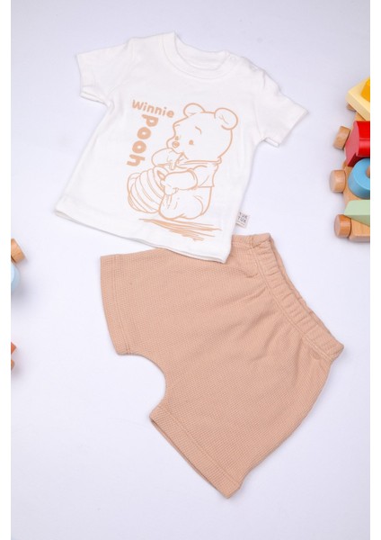 %100 Pamuk Ayıcık Desenli Alt Üst Yazlık 2'li Takım