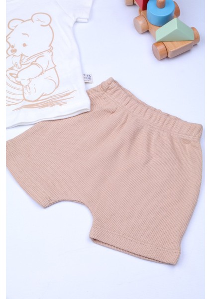 %100 Pamuk Ayıcık Desenli Alt Üst Yazlık 2'li Takım fırsatları