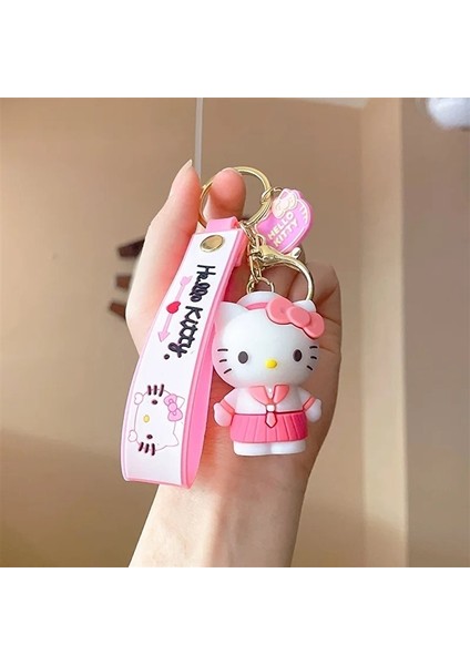 Sanrio Karikatür Kawaii Hello Kitty Kolye Anahtarlık Anahtarlık Anime Aksiyon Figürleri Koleksiyon Model Oyuncaklar Çocuklar Için Takı Hediyeler (Yurt Dışından)