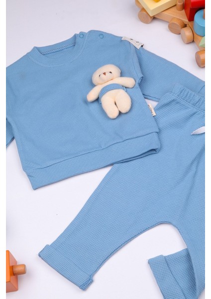 %100 Pamuk Mevsimlik Waffle Kumaş Ayı Oyuncaklı 2'li Takım fırsatları