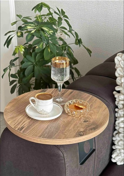 Yan Sehpa Koltuk Yanı Sehpa Kola Monteli Ayarlanabilir Tepsi 31 cm Genişlik Dekoratif Modern Tepsi
