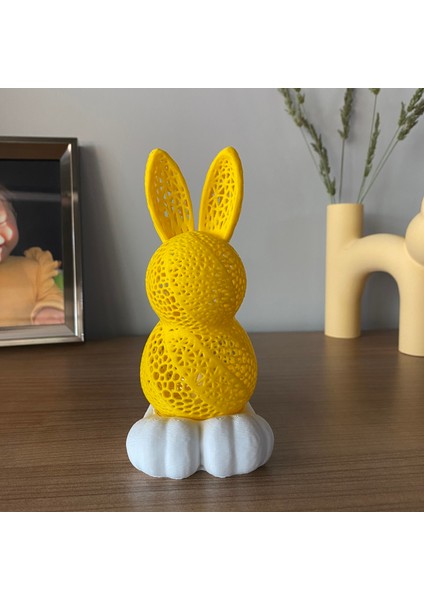 Tavşan Tealight Mumluk Dekoratif Tavşan Obje Renkli Tavşanlar Mum Hediyeli Paskalya Figür