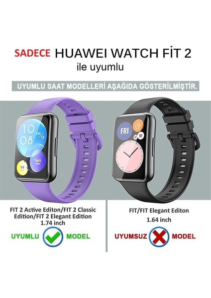 Huawei Watch Fit 2 Uyumlu Silikon Kasa ve Ekran Koruyucu 360 Tam Koruma fiyatları