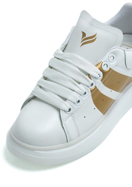 Old London Beyaz Gold Sneakers Spor Ayakkabı