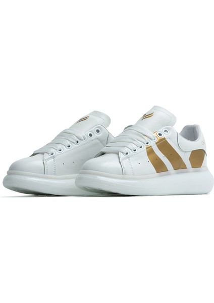 Old London Beyaz Gold Sneakers Spor Ayakkabı