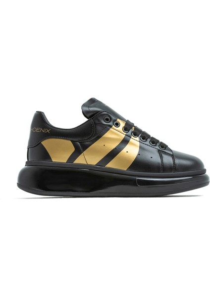 Old London Siyah Gold Sneakers Spor Ayakkabı