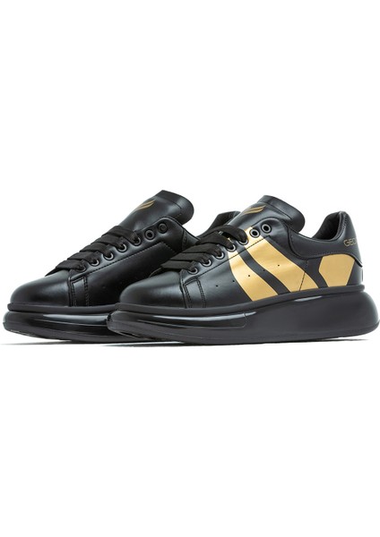 Old London Siyah Gold Sneakers Spor Ayakkabı