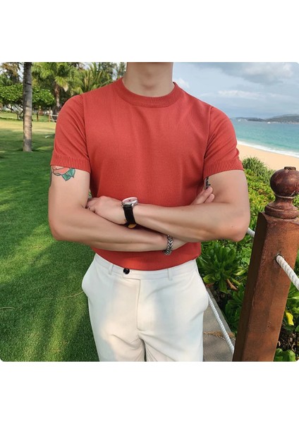Bisiklet Yaka Triko T-Shirt