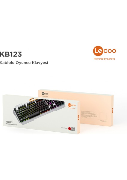 KB123 USB Kablolu Rainbow Efektli Gaming Türkçe Q Siyah Klavye