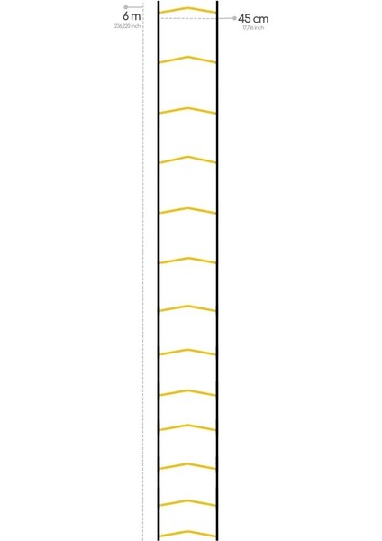 6 Metre Antrenman Merdiveni 13 Çubuklu Ayarlanabilir Dayanıklı Esnek  Idman Merdiveni