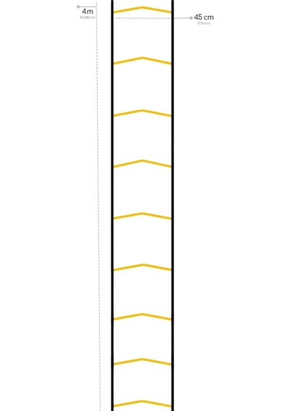 4 Metre Antrenman Merdiveni 9 Çubuklu Ayarlanabilir Dayanıklı Esnek Idman Merdiveni