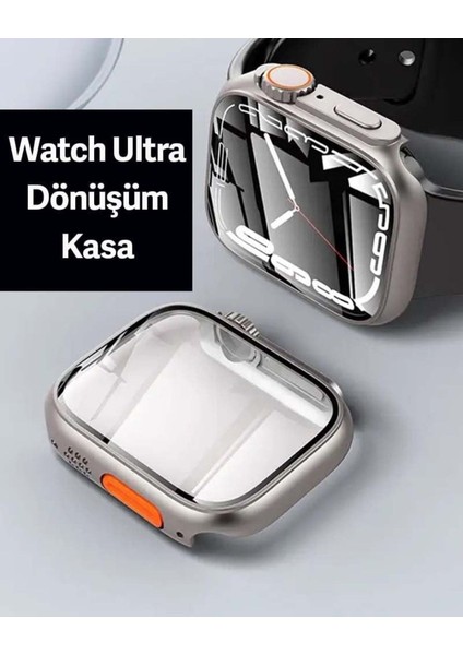 Apple Watch 45MM Uyumlu Starlight Kasa Koruyucu ve Dönüştürücü Watch Ultra Çevirici fırsatları