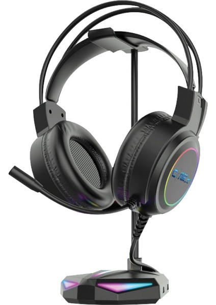 Sonic V1 Rgb Spectrum 7.1 Surround Ses - Ai ile Gürültü Engelleyen Mikrofon - USB Kablolu Gaming Oyuncu Kulaklığı - Siyah