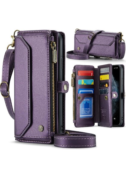 Kadınlar Için Crossbody Kılıf iphone 11 Pro Max Cüzdan Kılıf Fermuar Faturaları (Yurt Dışından)