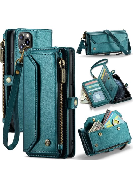 Kadınlar Için Crossbody Kılıf iphone 11 Pro Max Cüzdan Kılıf Fermuar Faturaları (Yurt Dışından)