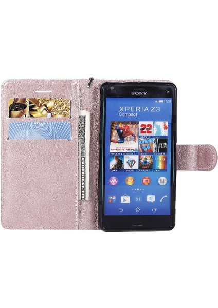 Mays Boutique Sony Xperia Z3 Mini Yüksek Kaliteli Deri Klasik Düz Renk Için Flip Case (Yurt Dışından)