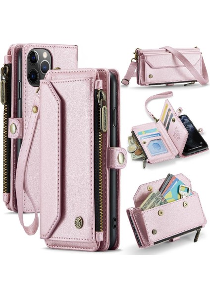 Iphone 11 Pro Için Crossbody Durumda Rfid Engelleme Kart Tutucu Kılıf Cüzdan Için (Yurt Dışından)