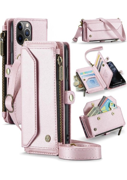 Iphone 11 Pro Için Crossbody Durumda Rfid Engelleme Kart Tutucu Kılıf Cüzdan Için (Yurt Dışından)