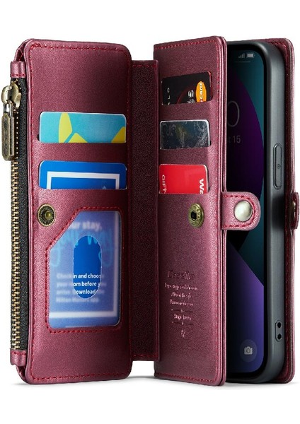 Iphone 14 Için Crossbody Durumda Kart Tutucu Kılıf Cüzdan Fermuar Faturaları Yuvası Için (Yurt Dışından) indirimleri