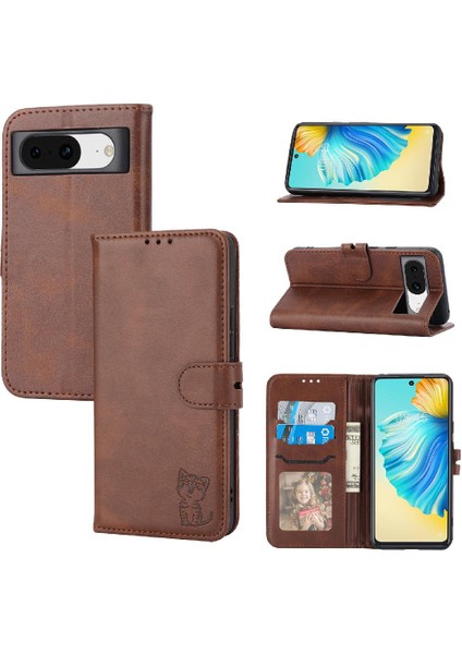 Google Piksel 8A Kabartmalı Kickstand Için Cüzdan Durumda Tüm Yuvarlak Koruma (Yurt Dışından) fiyatları