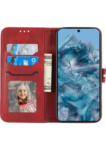 Google Pixel 9 Pro Kickstand Için Cüzdan Kılıf Tüm Yuvarlak Koruma Kartı (Yurt Dışından)