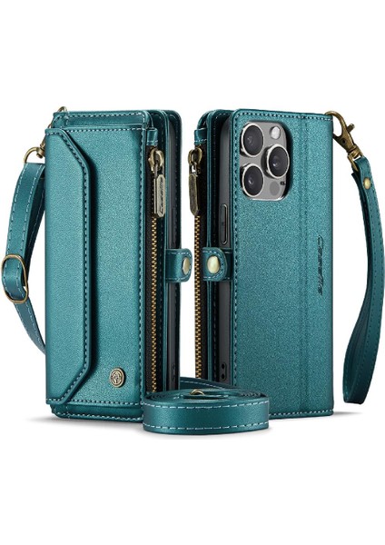 Kadınlar Için Crossbody Durumda iphone 15 Pro Cüzdan Durumda Rfid Engelleme Durumda (Yurt Dışından)