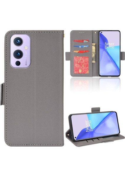 Oneplus 9 Için Kılıf Yan Toka Pu Deri Cüzdan Manyetik Kart Yuvaları Tutucu (Yurt Dışından)