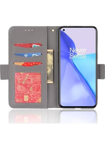 Oneplus 9 Için Kılıf Yan Toka Pu Deri Cüzdan Manyetik Kart Yuvaları Tutucu (Yurt Dışından)