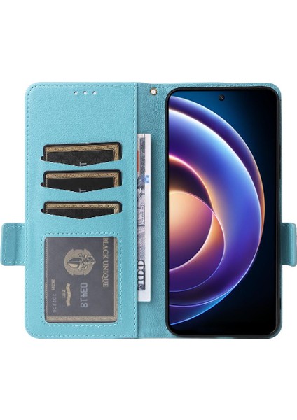 Xiaomi Poco M6 Pro 5g Için Kılıf Kart Yuvaları Tutucu Manyetik Cüzdan Pu Yan (Yurt Dışından)