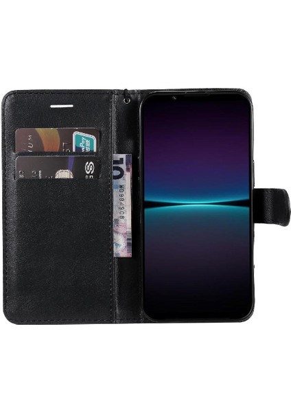 Sony Xperia 1 Iv Için Flip Case Yüksek Kalite Deri Klasik Düz Renk (Yurt Dışından)