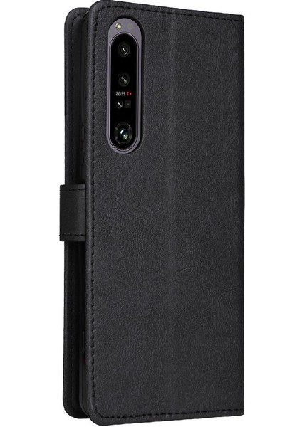 Sony Xperia 1 Iv Için Flip Case Yüksek Kalite Deri Klasik Düz Renk (Yurt Dışından)