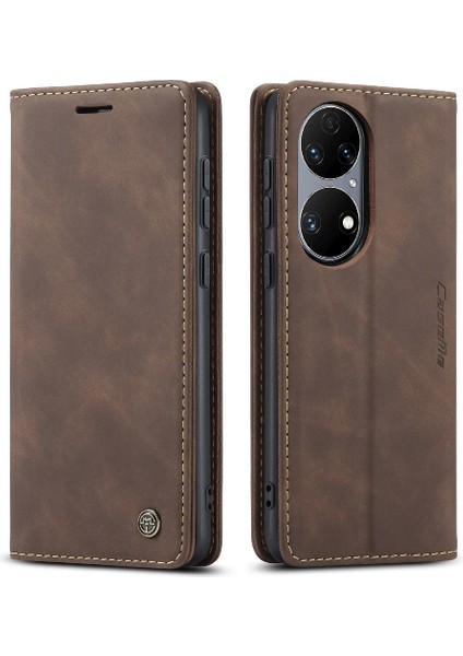 Mays Boutique Huawei P50 Pro Manyetik Kapatma Darbeye Durumda Kart Yuvası Pu Için Flip Case (Yurt Dışından)