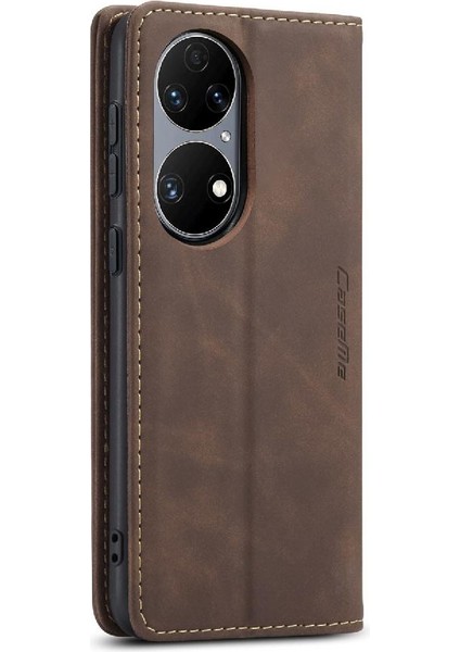 Mays Boutique Huawei P50 Pro Manyetik Kapatma Darbeye Durumda Kart Yuvası Pu Için Flip Case (Yurt Dışından)