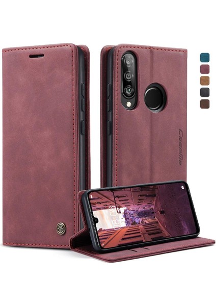Huawei P30 Lite Durumda Kart Yuvası Için Flip Case Kickstand Flip Folio Kitap Pu (Yurt Dışından) modelleri