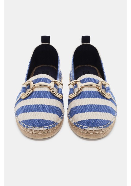 Be Style  Aria Kadın Mavi Tokalı Bez Espadril