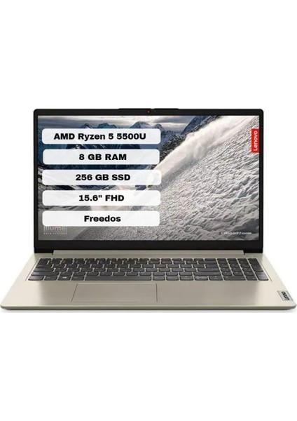 Ideapad 1 15ALC7 82R400LXTX Amd Ryzen 5 5500U 8gb 256GB SSD Freedos 15.6" Fhd Taşınabilir Bilgisayar - Kum