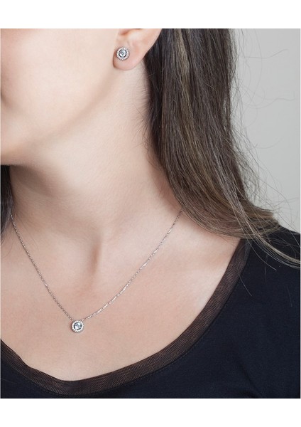 Yuvarlak Kolye Küpe Gümüş Kadın Set fiyatları