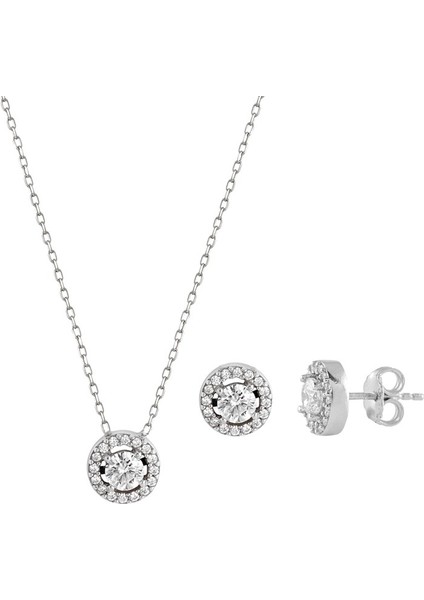 Yuvarlak Kolye Küpe Gümüş Kadın Set fırsatları