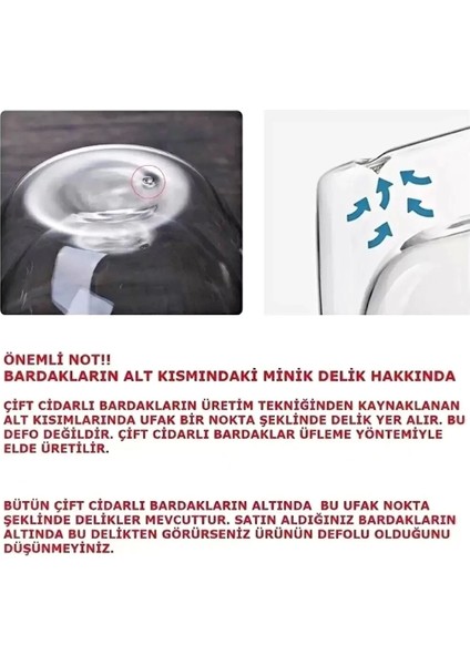 4'lü Çift Cidarlı 350 ml Kulplu Isıya Dayanıklı Cam Bardak Burgulu Çay Süt Kahve Kupası Bardağı Set