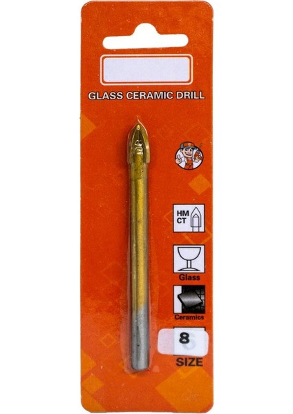 6174 Ok Tipi 4 Elmaslı Cam Fayans Delme Matkap Ucu 8 mm