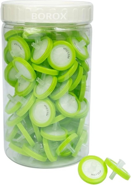 Polietersülfon Şırınga Filtre - Non Steril 0.22µm - Pes Syringe Filter - Yeşil - 100 Adet