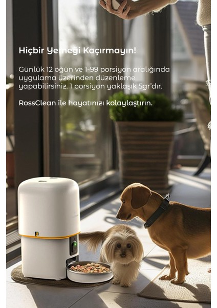 Pet Feeder 1080P Ayarlanabilir Kameralı - Wifili- Kedi Köpek Akıllı Mama Kabı