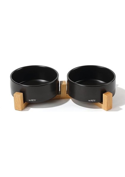 Opera Bamboo Standlı Seramik Mama Kabı 2 x 850 ml Siyah