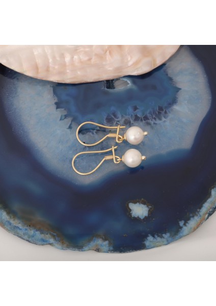 925 Ayar Gümüş Cream Tatlısu Incisi Küpe-8mm fırsatları