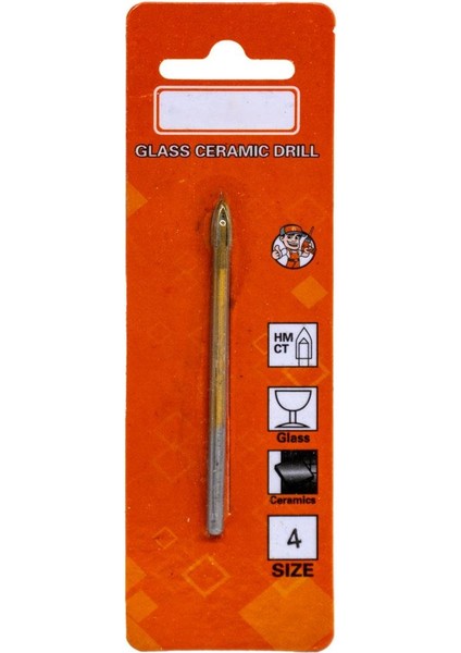 6170 Ok Tipi 4 Elmaslı Cam Fayans Delme Matkap Ucu 4 mm