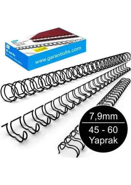 Jbı 7,9 mm Karo Tel Spiral 45 - 60 Yaprak Kapasiteli 100'lü Kutu