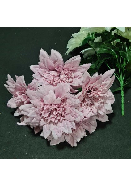 7li Yıldız Demet Yeni (Kısa Saplı) 31 cm Açık Pembe (Yapay Çiçektir)