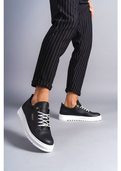 SLW152 Cool Bağcıklı Cilt Erkek Günlük Spor Klasik Ayakkabı Bt Siyah fiyatları