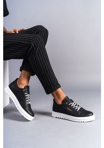 SLW152 Cool Bağcıklı Cilt Erkek Günlük Spor Klasik Ayakkabı Bt Siyah modelleri